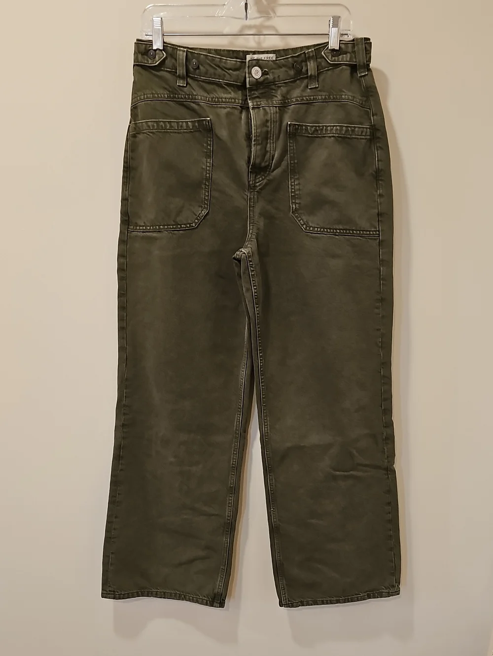 Free People Palmer Wide Leg Jeans; EUC; Size 29;  Color: Greenery